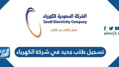 تسجيل طلب جديد في شركة الكهرباء