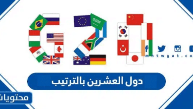 دول العشرين بالترتيب 2026 - موقع محتويات