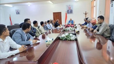 رابطة جرحى تعز تلتقي بالمحافظ "شمسان" لمناقشة أوضاع الجرحى بالمحافظة