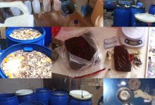 شرطة مديرية حريضة تضبط مروج بحوزته أكثر من كيلو من مادة الحشيش ومصنعاً للخمر