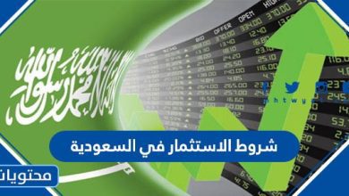 شروط الاستثمار في السعودية