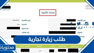 طلب زيارة تجارية