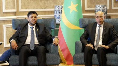 عضو مجلس القيادة الدكتور عبدالله العليمي يلتقي الرئيس الموريتاني
