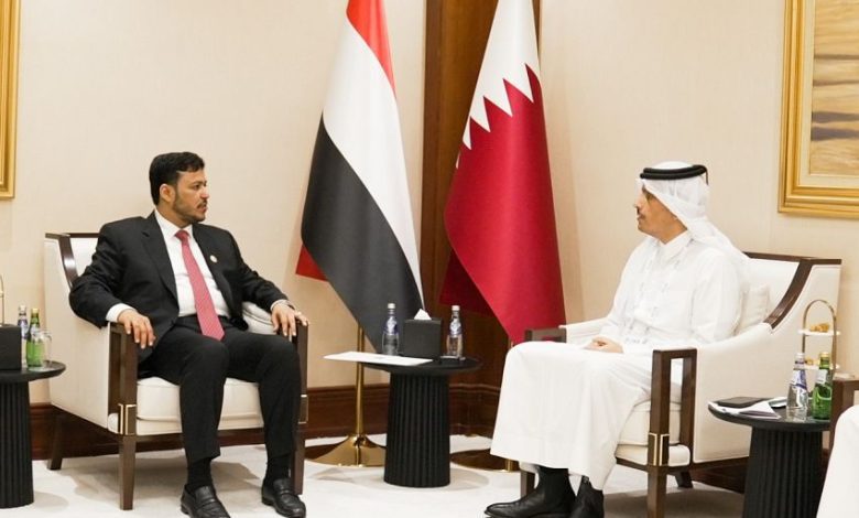 عضو مجلس القيادة الدكتور عبدالله العليمي يلتقي رئيس مجلس الوزراء وزير الخارجية