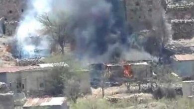 قصف مدفعي حوثي استهدف قرية مأهولة في الضالع