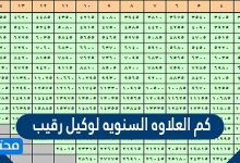 كم العلاوه السنويه لوكيل رقيب