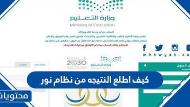 كيف اطلع النتيجه من نظام نور
