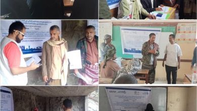 مؤسسة تمدين للأغاثة والتنمية تدشن توزيع البذور ل 400 مستفيد لمشروع الحدائق المنزلية بسباح يافع