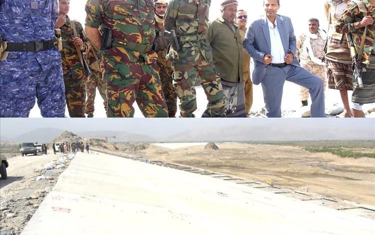 محافظ أبين يتفقد سير الأعمال الإنشائية لسد حسان الاستراتيجي