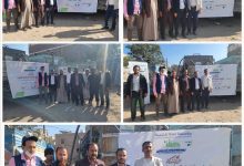 مدير عام قعطبه بكر الشاعري يدشن مشروع توزيع المياه الصالحة للشرب في مدينة قعطبة بدعم من مؤسسة صلة للتنمية.