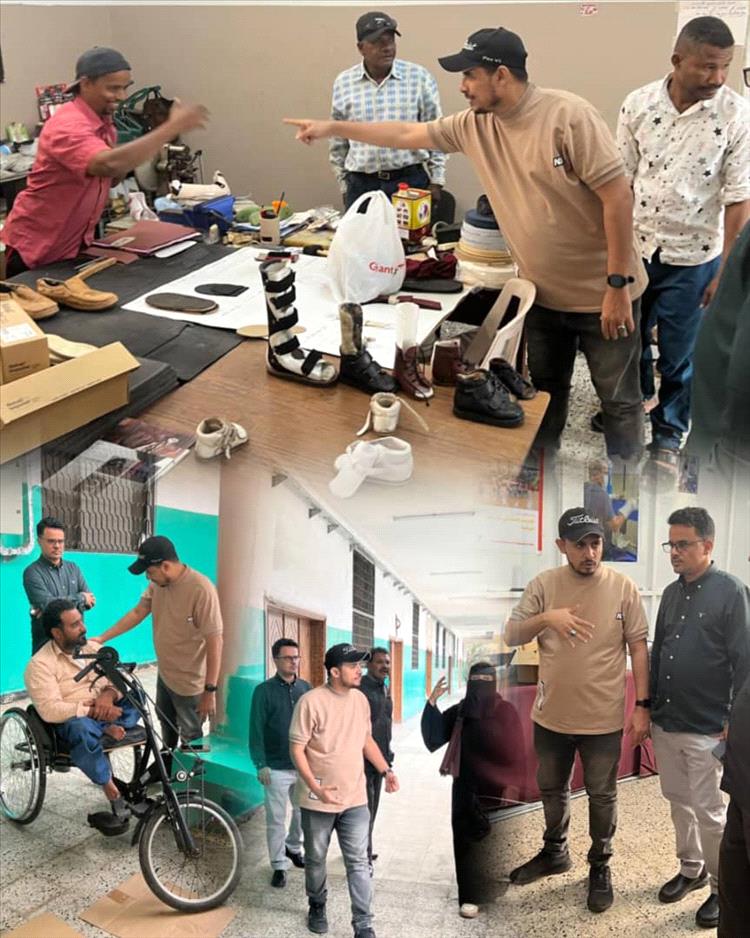 مدير مكتب الشؤون الاجتماعية والعمل بعدن يتفقد احتياجات مركز التدريب المهني الاجتماعي لذوي الإعاقة بالمنصورة