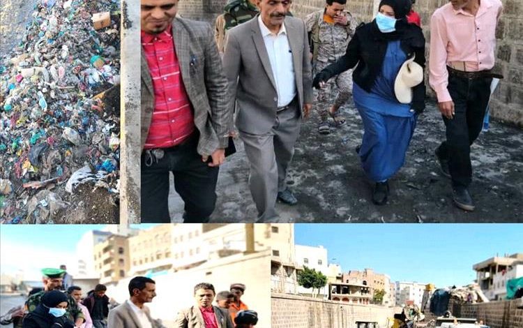 مديرية القاهرة تدشن حملة لرفع مخلفات القمامة من سائلة المغتربين والجسر الصيني بـ«تعز»