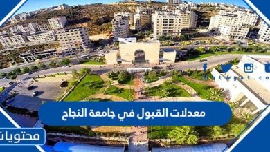 معدلات القبول في جامعة النجاح