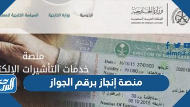 منصة إنجاز برقم الجواز