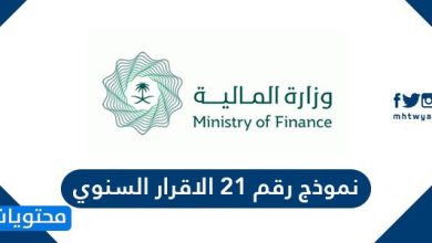 نموذج رقم 21 الاقرار السنوي