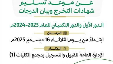 نيابة شؤون الطلاب بجامعة المهرة تُعلن موعد تسليم شهادات التخرج