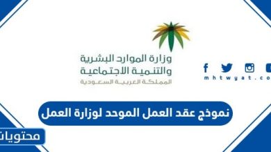 نموذج عقد العمل الموحد لوزارة العمل