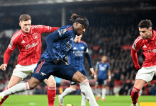 شوط سلبي بين ارسنال و نوتينغهام فورست