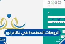 الروضات المعتمدة في نظام نور