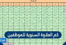 كم العلاوة السنوية للموظفين