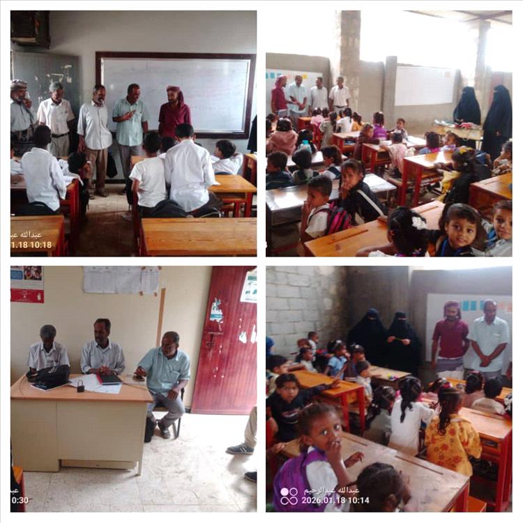 القائم بأعمال مدير مكتب التربية والتعليم خنفر يزور مدرسة ابناء الفلاحين بالقرنعة