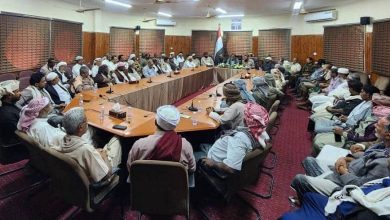 الوكيل العامري يناقش مع القيادات الاجتماعية بمديريتي شبام والقطن آليات تعزيز الأمن والاستقرار