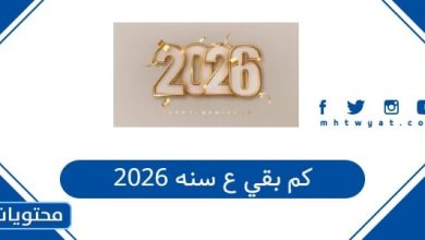 كم بقي ع سنه 2026