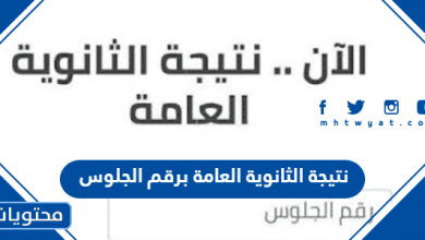 نتيجة الثانوية العامة برقم الجلوس