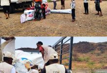 الخلية الإنسانية تباشر تقديم المساعدات الإغاثية لمنكوبي السيول في المخا وموزع.