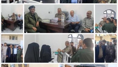 اللواء محمد با هارون واللواء أحمد القبة والعميد عيدروس الثوير يتفقدان مركز الأحوال المدنية في مريس بمديرية قعطبة بالضالع