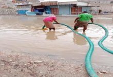 حملة عاجلة لشفط مياه الأمطار في شوارع القطن