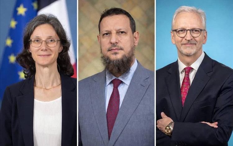 محافظ العاصمة عدن يبحث مع السفيرين الفرنسي والألماني تعزيز التعاون ودعم قطاعات التعليم والتنمية