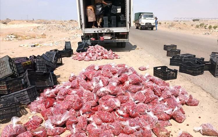 إتلاف كمية كبيرة من الفراولة غير صالحة للإستهلاك الآدمي في مديرية المنصورة بعدن