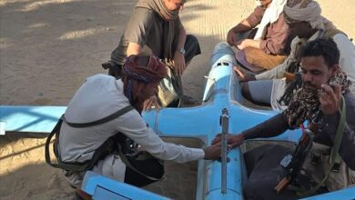 إسقاط طائرة مسيرة حوثية في جبهة الجدافر شرق الحزم