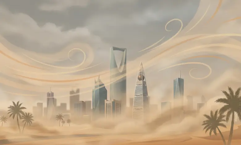 الأرصاد يحذّر من أتربة مثارة ورياح نشطة على الرياض وعدة محافظات