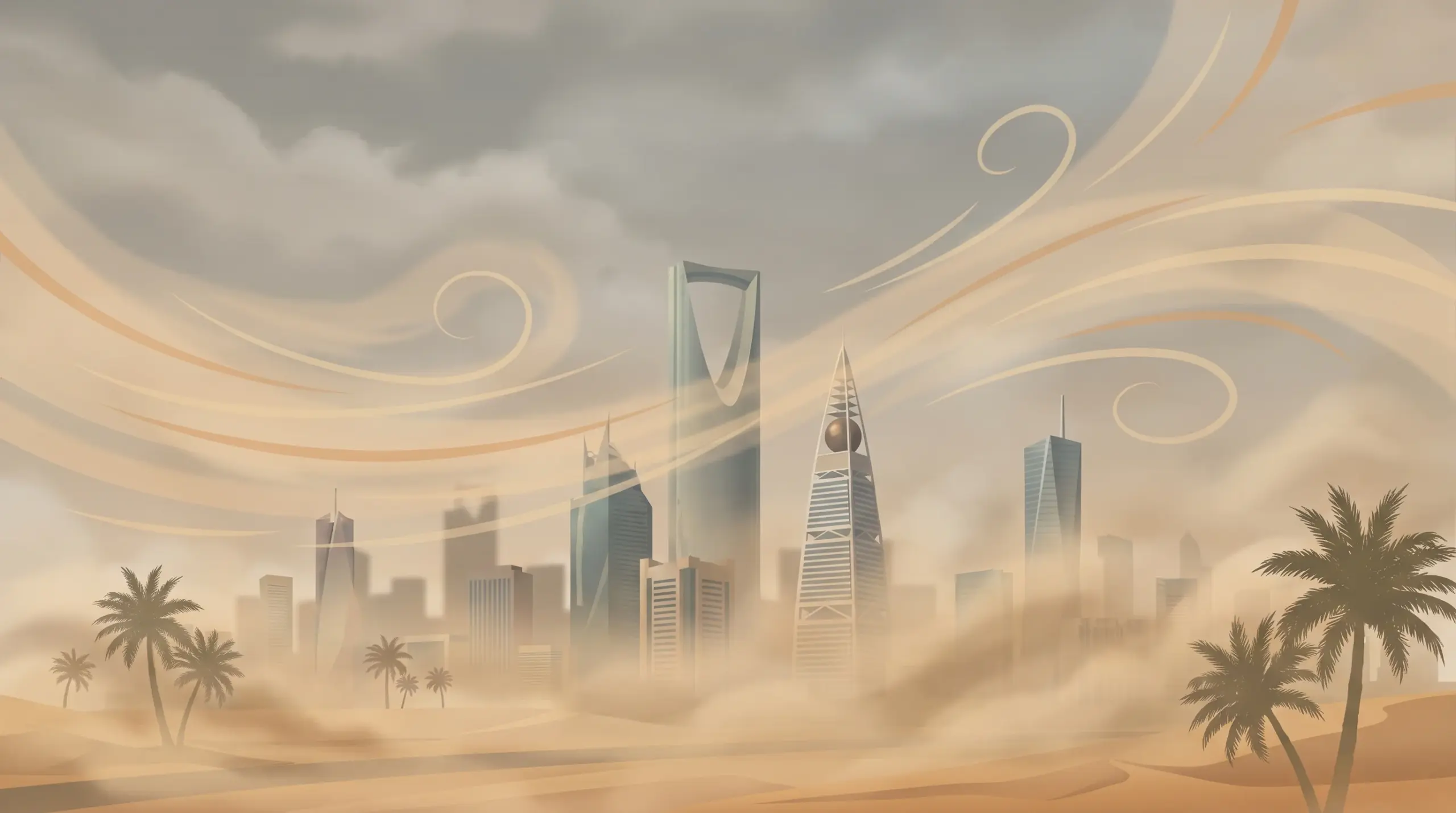 الأرصاد يحذّر من أتربة مثارة ورياح نشطة على الرياض وعدة محافظات