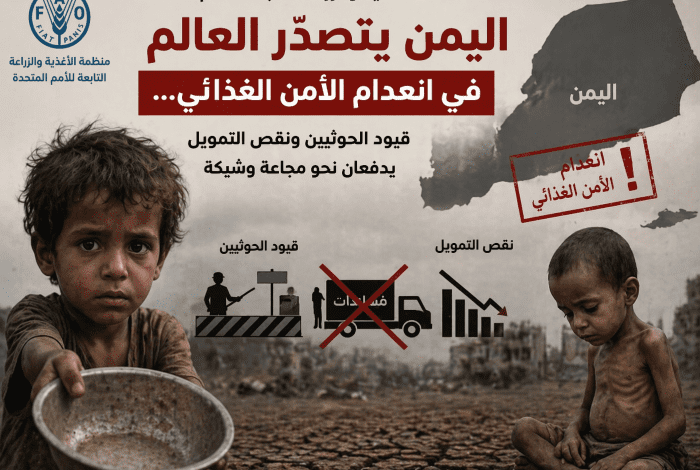 تقرير أممي: اليمن يتصدّر دول العالم في انعدام الأمن الغذائي… قيود الحوثيين ونقص التمويل يدفعان نحو مجاعة وشيكة