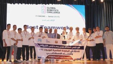 أبطال مدارس النبراس وسماء عدن يتوجون بالمركز الأول في بطولة الروبوت العالمية بمصر