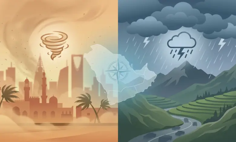 أتربة وأجواء لاهبة تضرب عدة مناطق.. والأرصاد تتوقع أمطارًا رعدية على المرتفعات الجنوبية
