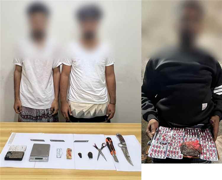 إدارة مكافحة المخدرات بعدن في عمليتين ضبط منفصلة تطيح بثلاثة متهمين بحوزتهم حشيش مخدر وأشرطة حبوب بريجبالين