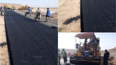 استكمال أعمال سفلتة طريق الضليعة ـ عمد