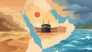 "الأرصاد": رياح مثيرة للأتربة على 9 مناطق.. وأجواء حارة تلامس 45 مئوية في المشاعر المقدسة