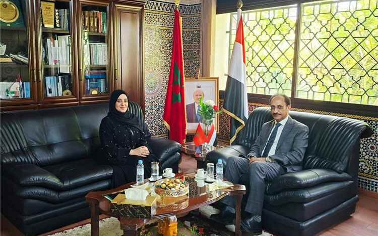 السفير عزالدين الأصبحي يستقبل الأستاذة عبير الحضرمي بالرباط