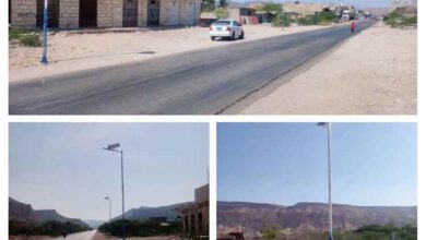 السلطة المحلية بالمحفد تتقدم بالشكر والتقدير لمؤسسة الناصر التنموية لتركيب إنارة الشارع العام بالمديرية