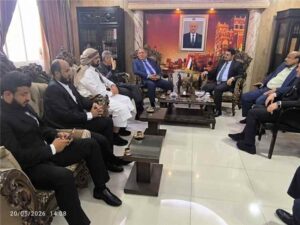 القائم بأعمال السفارة اليمنية بدمشق يستقبل وفد رجال الأعمال المشاركين في الملتقى اليمني السوري للاستثمار