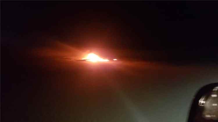 انفجار شرق مأرب بالتزامن مع رصد جسم قادم من صرواح
