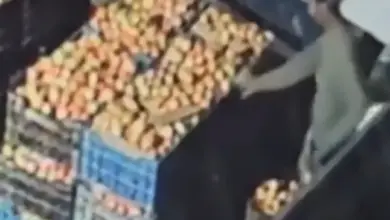 شاهد.. وفاة شاب بشكل مفاجئ أثناء بيعه الطماطم في سوق شعبي بمحافظة عمران (فيديو)