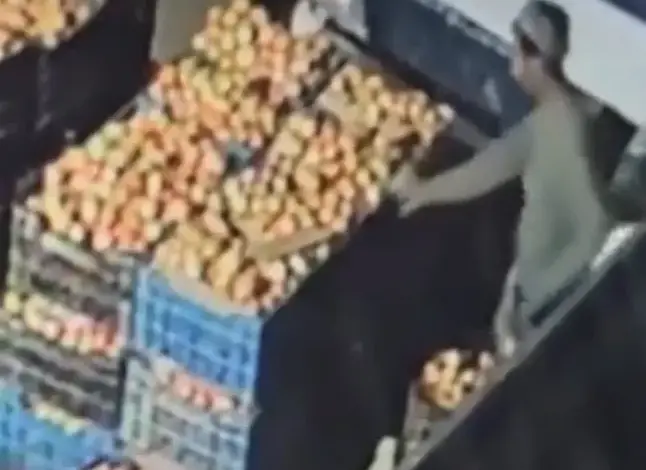 شاهد.. وفاة شاب بشكل مفاجئ أثناء بيعه الطماطم في سوق شعبي بمحافظة عمران (فيديو)