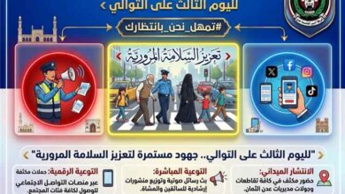 لليوم الثالث على التوالي شرطة السير تواصل تنفيذ فعاليات أسبوع المرور العربي في عدن
