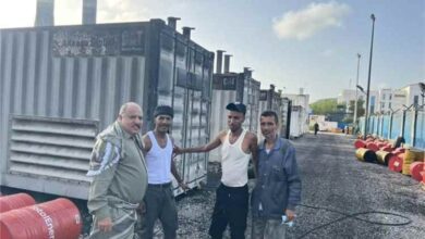 مدير عام المؤسسة العامة للكهرباء  يقوم بزيارة تفقدية للعمال والموظفين المناوبين في محطات التوليد بالعاصمة المؤقتة عدن.